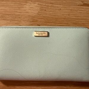 kate spade Gold Plaque Wallet with Mint Exterior